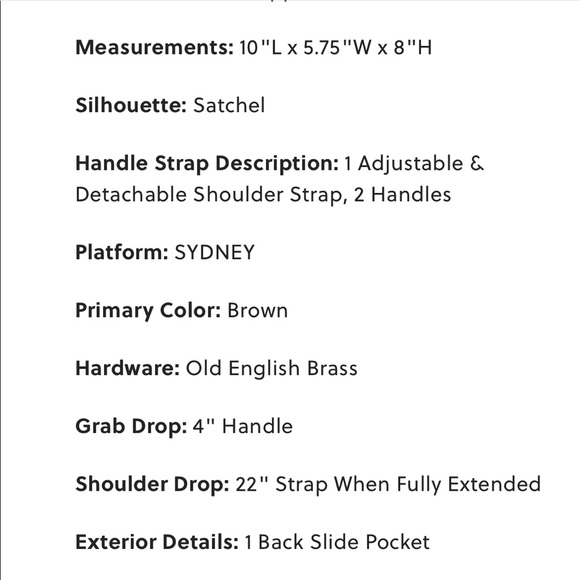 $250 FOSSIL SYDNEY BROWN SATCHEL PURSE NEW COMES w/STRAP LEATHER WELL MADE NICE - Picture 12 of 13